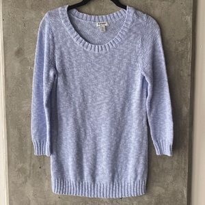 Old Navy Periwinkle 3/4 Sleeve Crew Neck Sweater